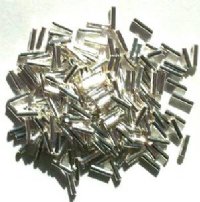 10 grams of 6x1.5mm Bright Silver Liquid Metal Tube Beads